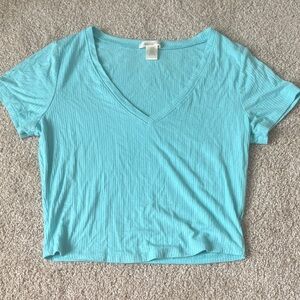 Bozzolo Aqua Short Sleeve V-Neck Tee